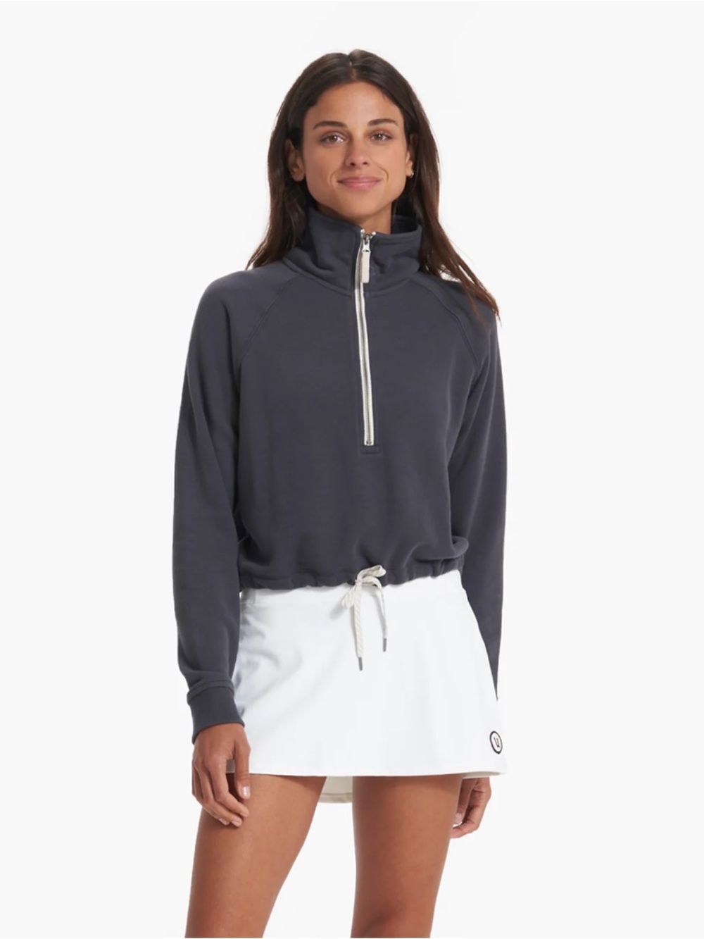 Vuori Charcoal Half-Zip Pullover with Drawcord Hem